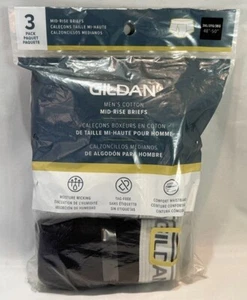 Lot of 3 Packs - Gildan Men's Cotton Mid-Rise Briefs Size 3XL 3-Pack Black/Gray - Picture 1 of 2