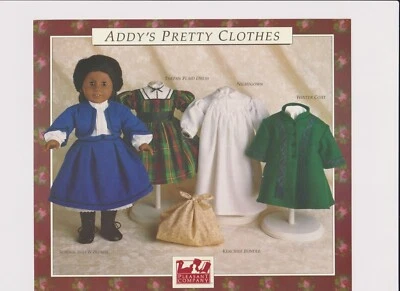 American Girl Doll Addy Clothing Sewing Reprod. Pattern OOP Pleasant Company