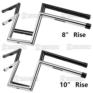 8" 10" Rise Motorcycle Z-Bars Handlebar For Harley Softail Sportster XL1200 883 - Foto 1 di 16