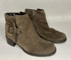 Paul Green Suede Leather Boots Buckle Ankle Boots Size US6.5 UK4 235mm - Picture 1 of 6