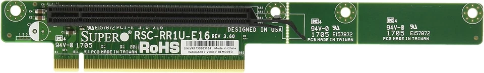 Supermicro RSC-RR1U-E16 PCIE PCI-Express x16 1U Riser Card - Image 1 of 1