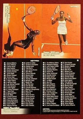 2003 NETPRO Tennis COMPLETE 90 CARD SET Serena, Venus, Nadal, Federer w/RC's - Image 1 of 3