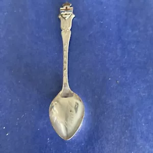 VTG Souvenir Demitasse Spoon STERLING Silver BANFF CANADA Shield Crest - Picture 1 of 7