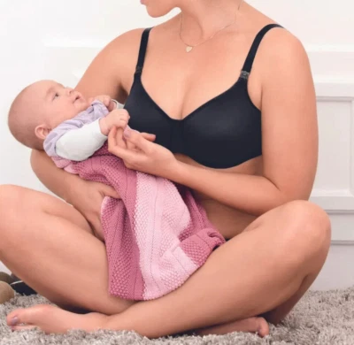 Sujetador de lactancia de maternidad Anita talla UK 32C alimentación con aros lactancia materna negro Foto 1 de 4