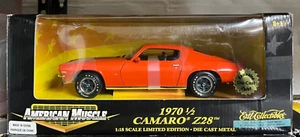 1970 1/2 CHEVROLET CAMARO Z28 HUGGER ORANGE BLACK STRIPES 1:18 AMERICAN MUSCLE - Picture 1 of 4
