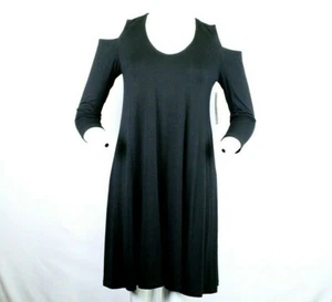 Robert Michaels Womens Size Small Black Cold Shoulder Party Dress Long Slv Nwt - Picture 1 of 6