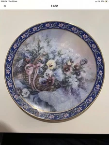 Pansies Collector Plate 2 in series Lena Liu's Basket Bouquets 1992 P2 - Picture 1 of 6