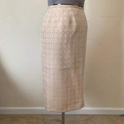 Falda lápiz champán estampado mod vintage talla 6P Foto 1 de 4