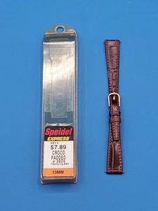Speidel Express 13 mm Croco Padded Genuine Leather Watch Band Bracelet NOS - Picture 1 of 5