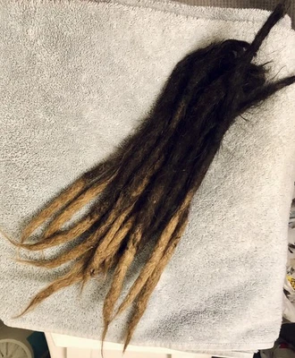 "12 extensiones de rastas de cabello humano marrón rubio Ombré locs 11-15"" rastas" Foto 1 de 4