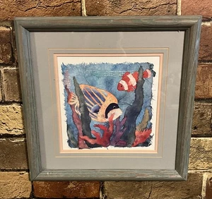 Fins And Scales Aquatic Fish Framed Matted Signed Watercolor Print By Linn Done - Picture 1 of 19