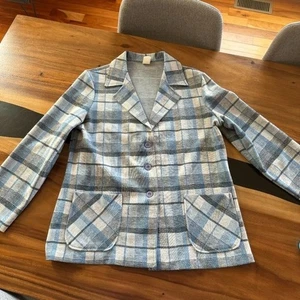 Vintage 70s 80s Plaid Blazer Jacket Retro Groovy Boogie Nights - Picture 1 of 8