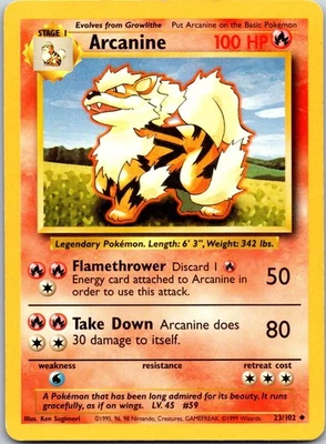 Arcanine Uncommon Base Set Normal 023/102 HP - Image 1 of 2