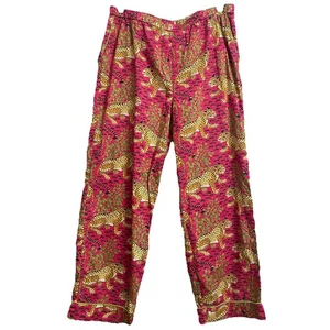 printfresh Bagheera Cropped Pajama Pant Sz L Pink Organic Cotton Missing Drawstr - Picture 1 of 12