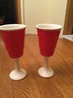 Big Mouth Toys 2 wine solo cup long stem glasses