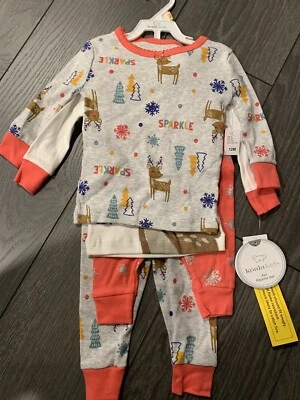 KOALA KIDS Bebé Niña 4 Piezas Pijama Conjunto Reno Brillo Talla 12 Meses Foto 1 de 4