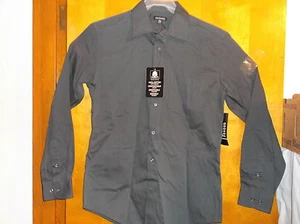 NEW MEN'S GEORGE DARK GREY DRESS SHIRT..SIZE SMALL ..34-36 LONG SLEEVE - Picture 1 of 3