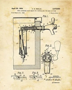 8800.Decoration Poster.Home room interior art print.Patent.Beer dispenser.Decor - Picture 1 of 1