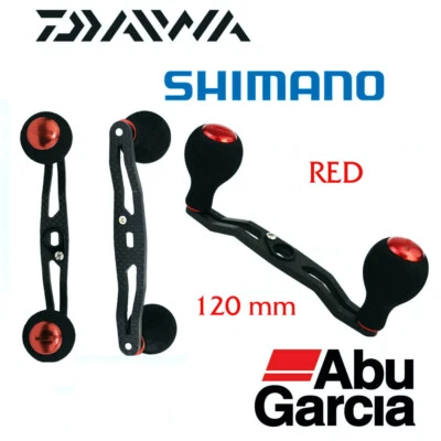Shimano Daiwa Abu Garcia Lew's reel carbon fiber handle EVA knob 120mm RED - Image 1 of 4