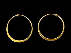 Nabco 14k Solid Gold 14mm Hoop Earrings - Picture 1 of 7