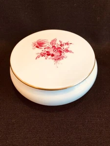 Caja cubierta floral de porcelana pintada a mano Hochst nueva - Imagen 1 de 11