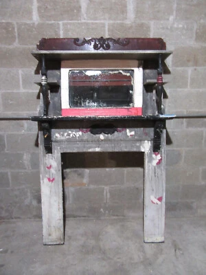 ~ ABRIGO DE CHIMENEA CASTAÑO ANTIGUO ORNAMENTADO ~ 48 x 76 ~ RECORVAMIENTO ARQUITECTÓNICO Foto 1 de 4