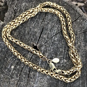 Talbots Heavy Gold Tone Necklace Braided Knot Links Chain - Picture 1 of 6