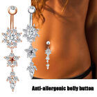 1Pc Stainless Steel Belly Button Ring Cz Dangle Navel Piercing Sexy Body Jewelry