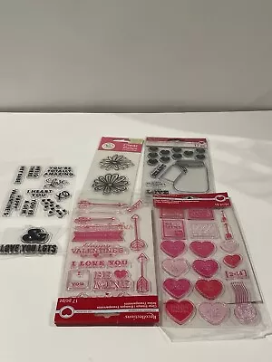 RECOLECCIONES Lote Mixto Estampillas Transparentes - San Valentín~Flores~Flechas~Sentimientos Foto 1 de 4