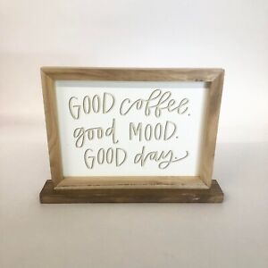 Wooden Standing Home Decor for Coffee Lovers Good Coffee Table Decor, 8x6.5"