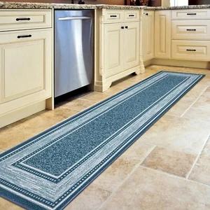 Machine Washable Bordered Design Non-Slip Rubberback 2x7 Traditional Runner R... - Picture 1 of 3