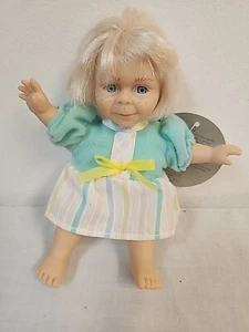 Vintage 1990s Baby Happy Doll  Collectible Expression Doll 6.5" BLUE GLASS EYES - Picture 1 of 7