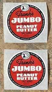 2 Old Frank’s Jumbo Peanut Butter Brand Stickers Elephant - Picture 1 of 3