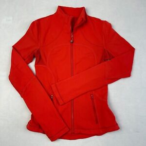 Lululemon Forme Jacket Womens 4 Small Love Red Luon Yoga Full Zip Running Pocket