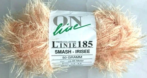 On Line 185 SMASH IRISEE #19 Peach Eyelash Shimmery Sparkly Metallic Yarn Skein  - Picture 1 of 3