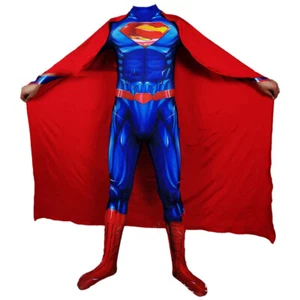 Erwachsene Kinder Der Mann aus Stahl Cosplay Overall Zentai Kostüm Halloween Body - Bild 1 von 6