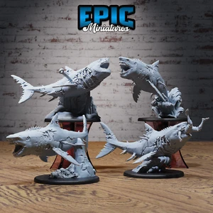 Epic Miniatures Zombie Shark - Undead Sea Monster Skeleton - Pirate Scourge - Picture 1 of 10