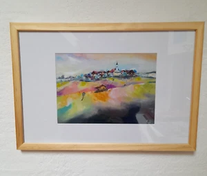 St. Veit Reproduktion gerahmt 30 X 40 cm Bernhard Gerner Malerei in Grün Gelb - Bild 1 von 7