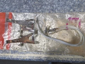 NOS Schwinn Approved Sprint Chrome Pedal Cages & White Leather Straps - Picture 1 of 8