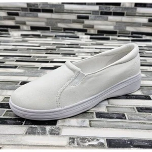 Grasshoppers Jensen White Canvas Women's Slip On Shoes Size 5W - Picture 1 of 8