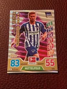 Topps Match Attax Extra Bundesliga 2017-2018 Mitchell Weiser Matchwinner #581