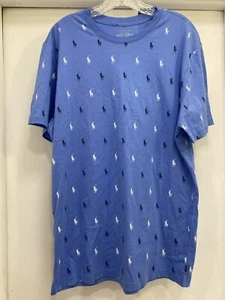 Polo Ralph Lauren Herren T-Shirt blau All Over Pony Logo Grafik Rundhals Schlaf* - Bild 1 von 9
