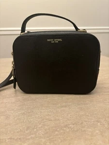 Henri Bendel Black Leather Bag Convertable Sling Hand Bag W/ removableStrap - Picture 1 of 8