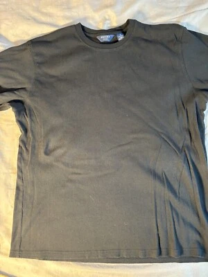 Camiseta Brooks Para Hombre XL Negra Acanalada Algodón Manga Larga Cuello Redondo Calce Regular Foto 1 de 4