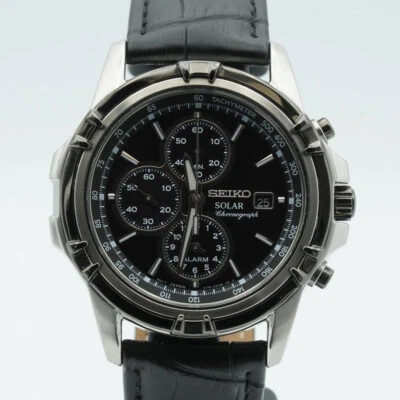 Seiko Solar Cronografo Ana V172-0BC0 SZTR011 Men Orologio Da Giappone Y060 S073 - Immagine 1 di 4