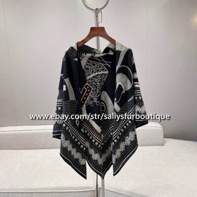 Sallys Boutique 80% Cashmere & 20% Silk Wrap Scarf Aztec Print Square Shawl 53" - Image 1 of 4