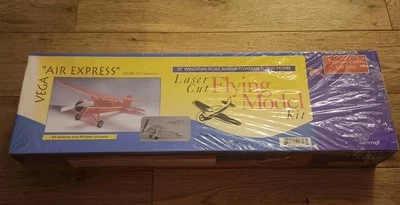 DUMAS VEGA "AIR EXPRESS", 30" wingspan scale rubber powered model kit, NIB. - Image 1 of 3