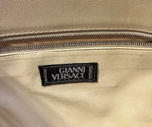 Gianni Versace Cream Bag Silver Medusa Leather Vintage 1980s - Picture 1 of 20
