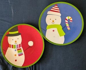 Set Of 2 Casual Home 2005 Sleddin Hill 11" Melanie Christmas Dinner Plates LNC - Bild 1 von 6