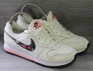Nike MD Runner 2 Womens Cream Trainers Floral Pink Gym Running Shoes UK 6 - Picture 1 of 11
